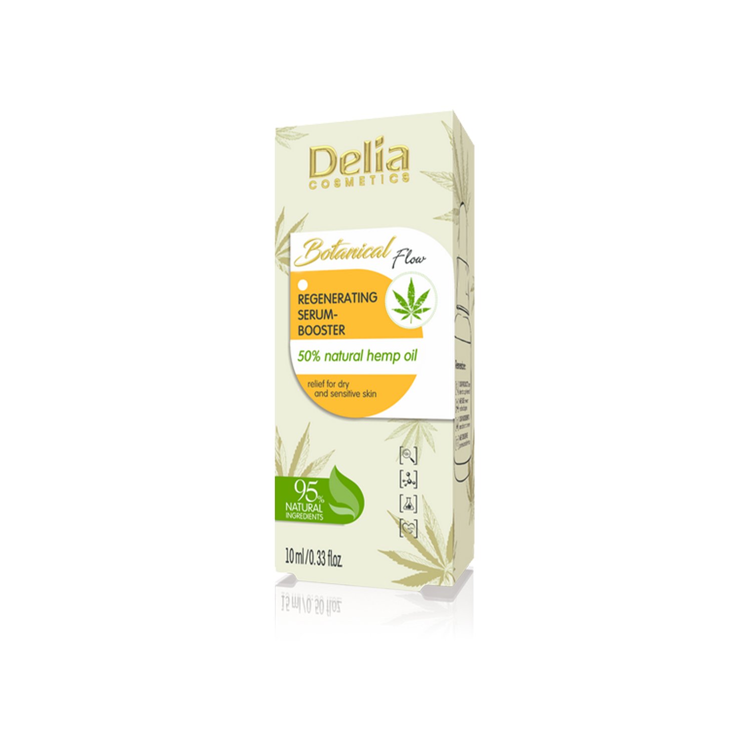 Regenerating serum-booster with natural hemp oil